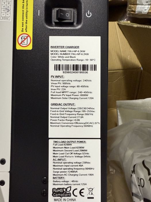 Гибридный инвертр 6.2  - 5 квт 48V для солнечной станции