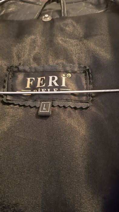 Geaca piele cu guler vulpe detasabil