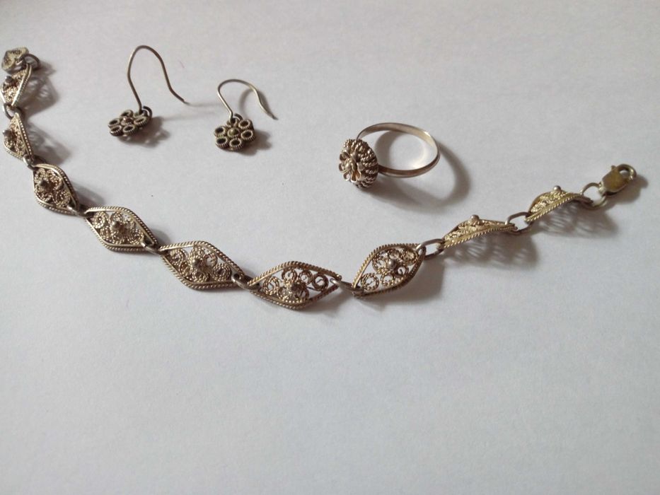 Комплект сребърни старинни бижута