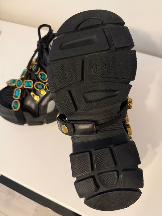 Gucci Flashtrek Black Crystal Sneakers