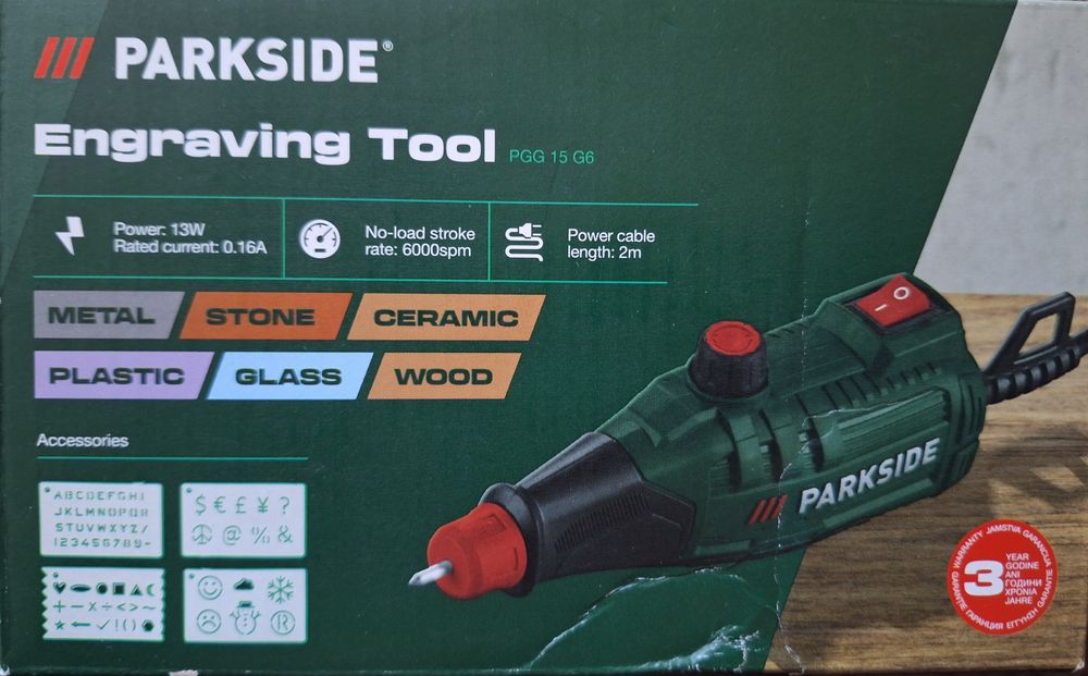 Парксайд Parkside акумулаторен прав шлайф  20В уред за гравиране и др.