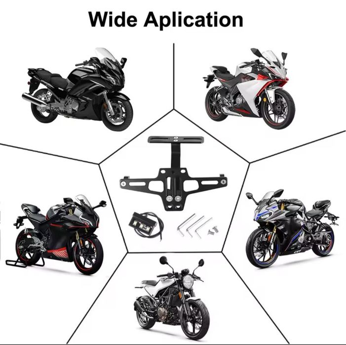Suport Număr Moto Scurt – Universal, Negru