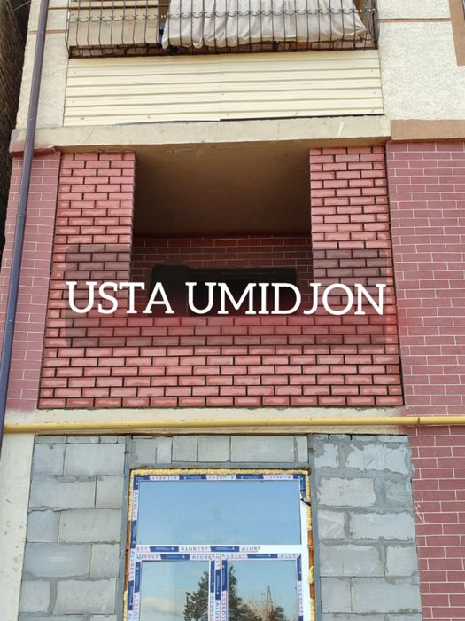 Balkonga g'isht teramiz .Kladka balkon..Zabor va devorlar qilamiz