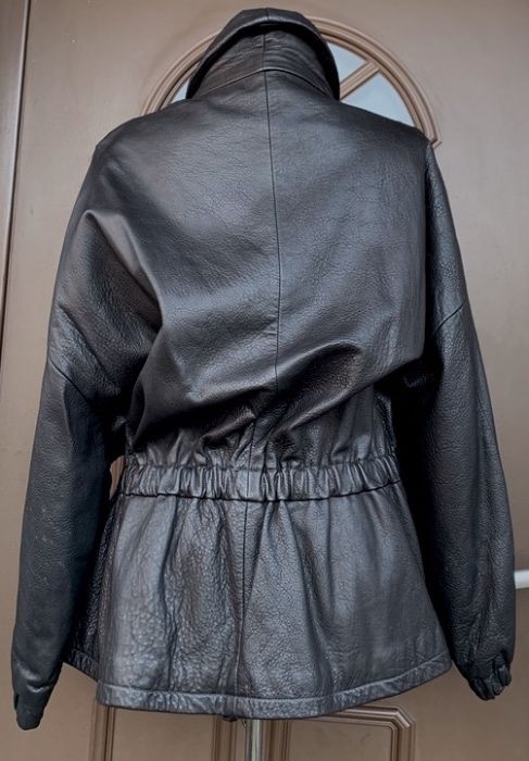 RENE LEZARD Superba Haina Geaca Fashion Chic Piele Negru Original UK