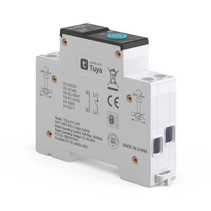 TONGOU WiFi смарт ключ 1P+N 32A с електромер Tuya
