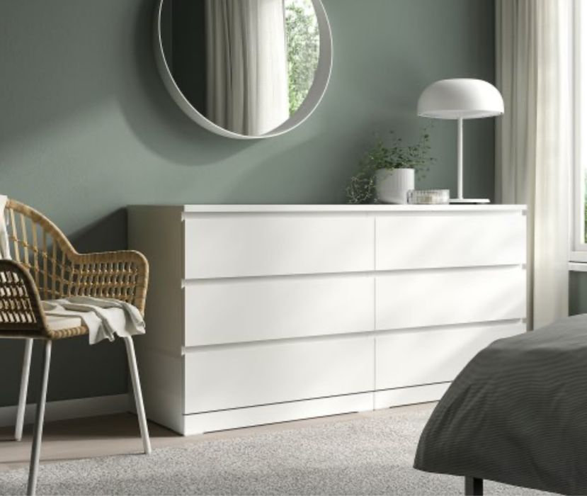 ИКЕА Malm скрин 6 чекмеджета бял