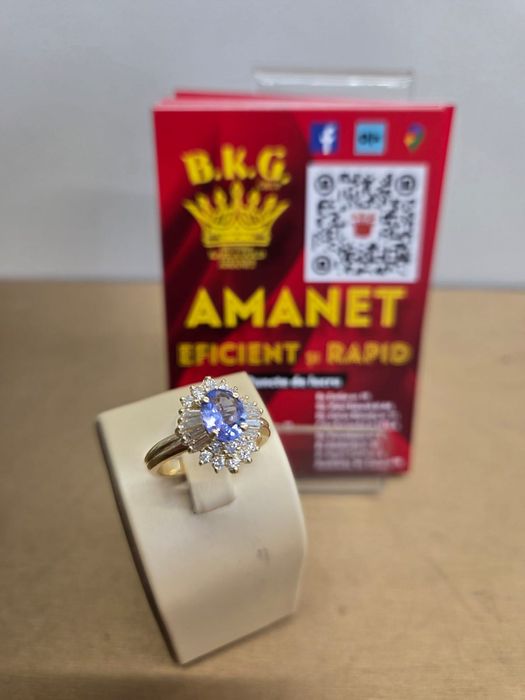 Inel din aur de 18k cu diamante și tanzanit Amanet BKG