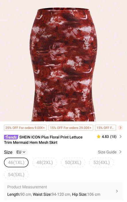 Червена Пола Shein 1X