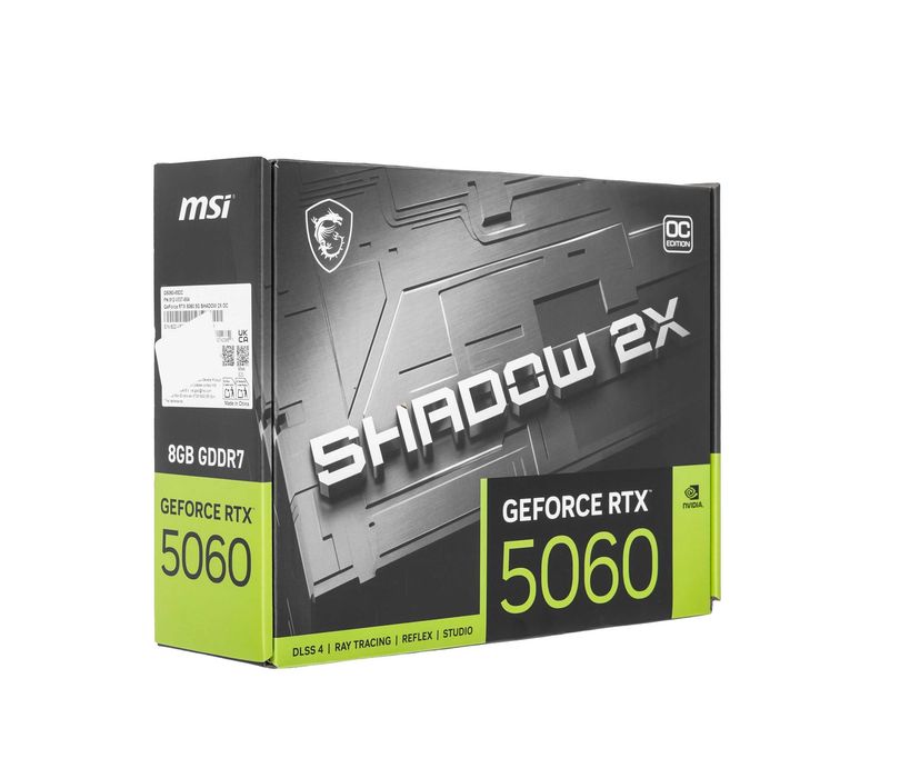 - Видеокарта MSI RTX 5060 SHADOW 2X OC 8GB (912-V537-095)