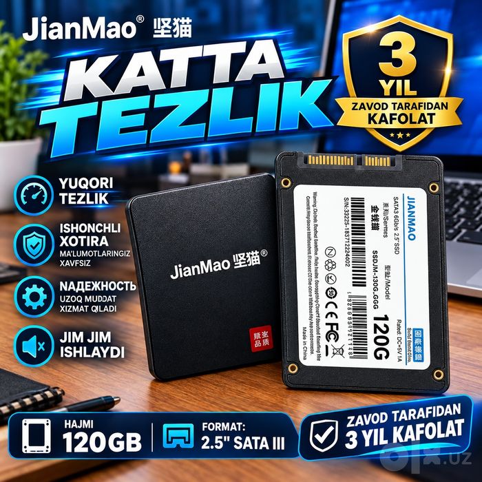 Ssd sata 120 Gb  Qattiq disklar sotiladi yangi