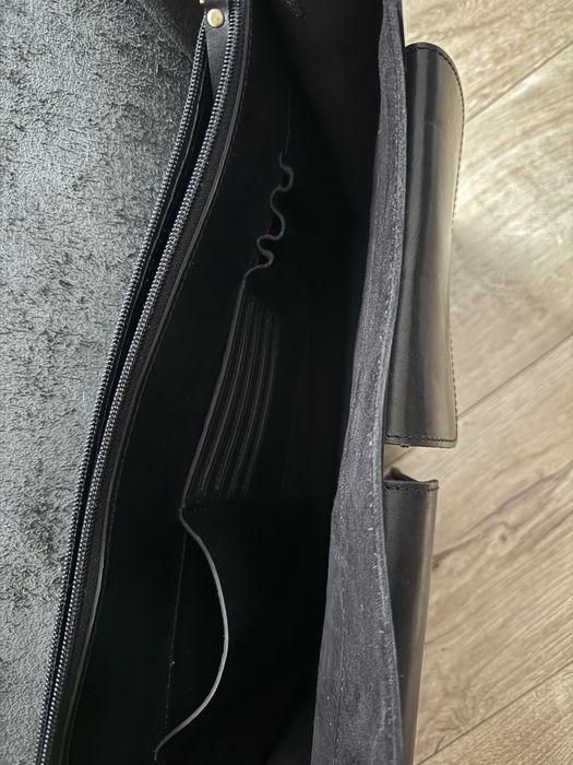 Geanta piele neagra laptop