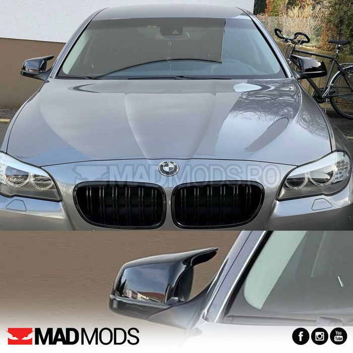 Set capace oglinzi M BMW Seria 5 F10 F11 F18 NFL Non-LCI, Negru lucios