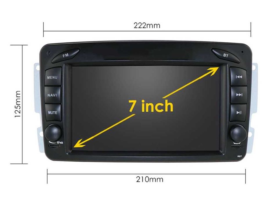 Мултимедия 7" Аndroid 13 за MERCEDES W203 W209 W168 W639 CARPLAY RDS