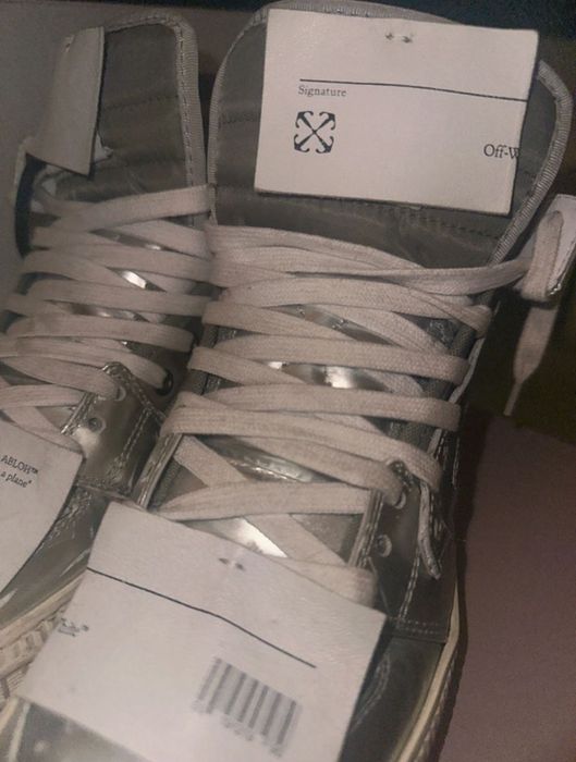 Off white silver limited edition adidasi