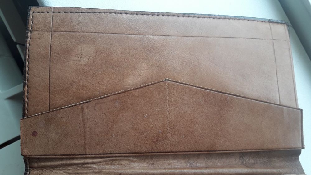 Портфейл от щраус-кафяв, нов