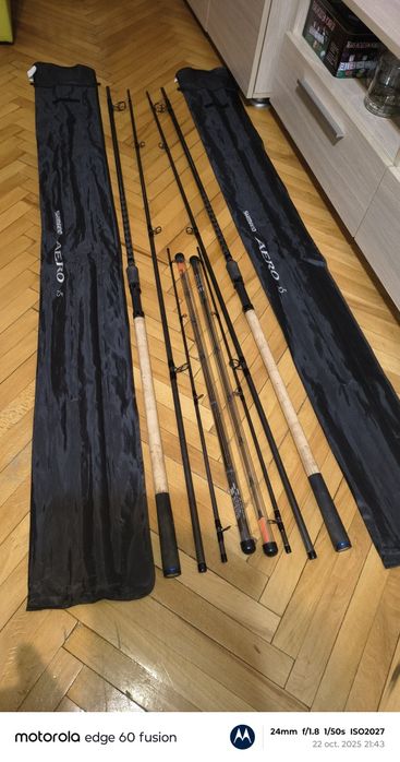 Set 2 lansete Shimano Distance Feeder Aero X5 3,96 m 90 g