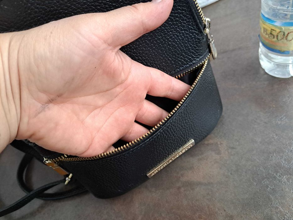 дамска раница,черна кожена,чанта,Antonia Moretti -естествена кожа