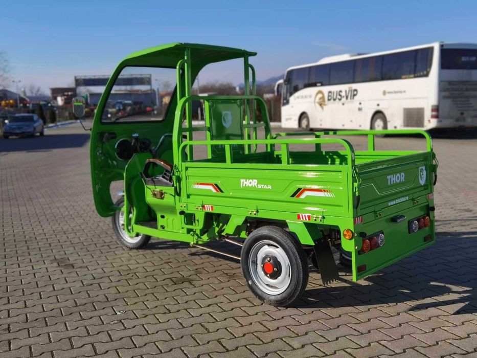 THOR STAR PLUS verde triciclu electric nou cu cabina Agramix