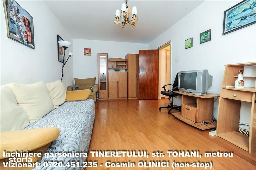 Inchiriere garsoniera TINERETULUI (Tohani), dec., metrou, pet friendly