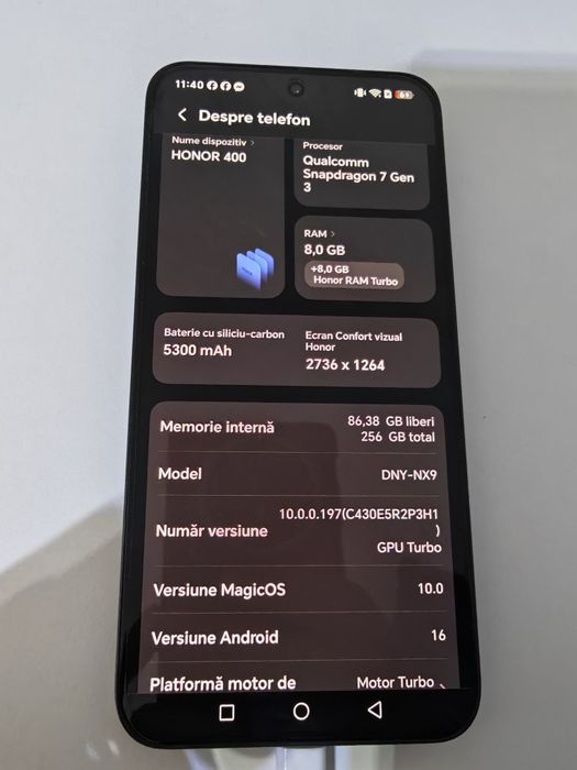 Honor 400  256gb, garantie 12luni full box