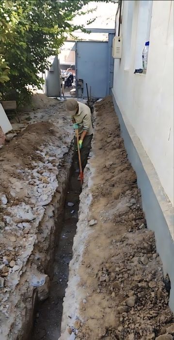 Канализация,Водопровод Сантехника_Траншея,Яма копаем