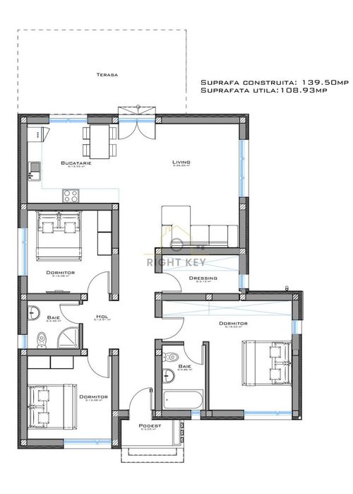Casa la Rosu Domnesti, 4 Cam, Teren 500mp, Comision 0%