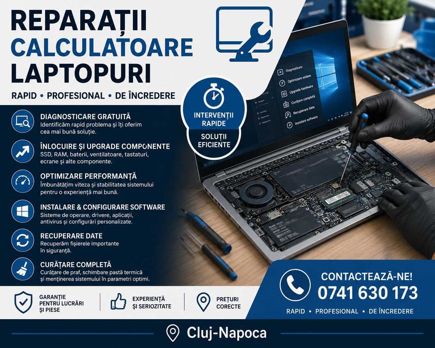 Reparatii Service Calculatoare si Laptopuri – Diagnosticare Rapida & Mentenanta