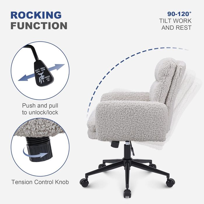 Scaun de birou, reglabil 52-62 cm, inclinabil, cadru din inox