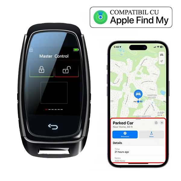 Cheie auto iSmartKey cu ecran LCD, Apple FindMy, Keyless Go, Audi, VW