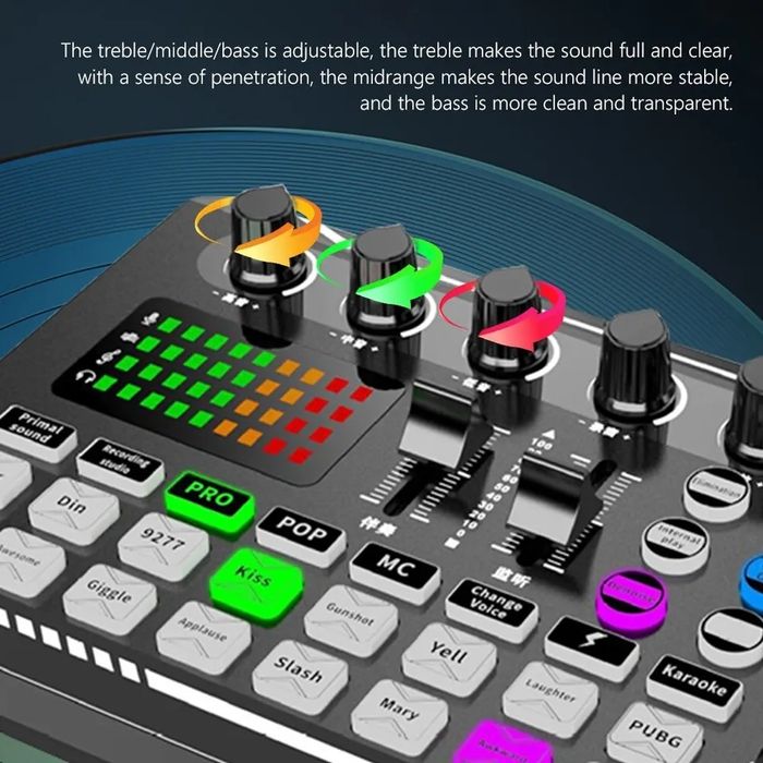 Mixer audio placa de sunet cu Bluetooth și efecte de sunet