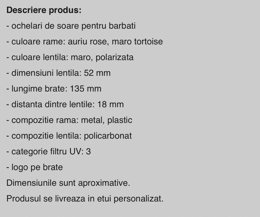 Bigotti Milano - Ochelari de Soare Barbati Aurii Polarizati