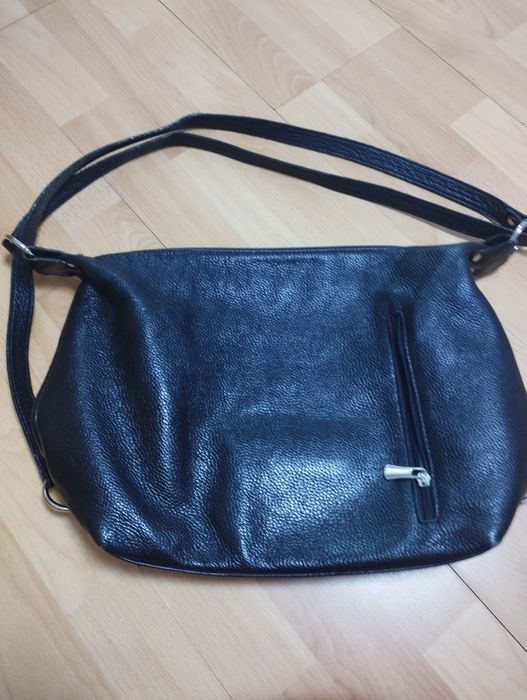 Geanta de piele, neagra