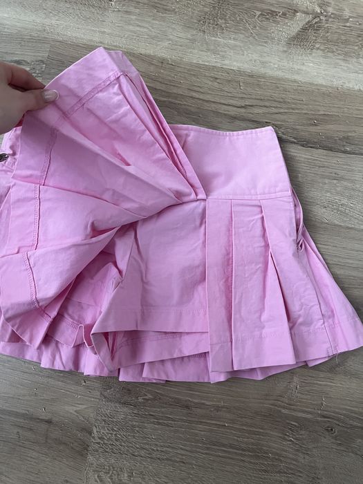 розова пола-панталон zara