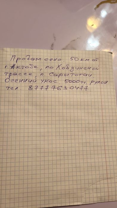 Продаю сено осенний укос