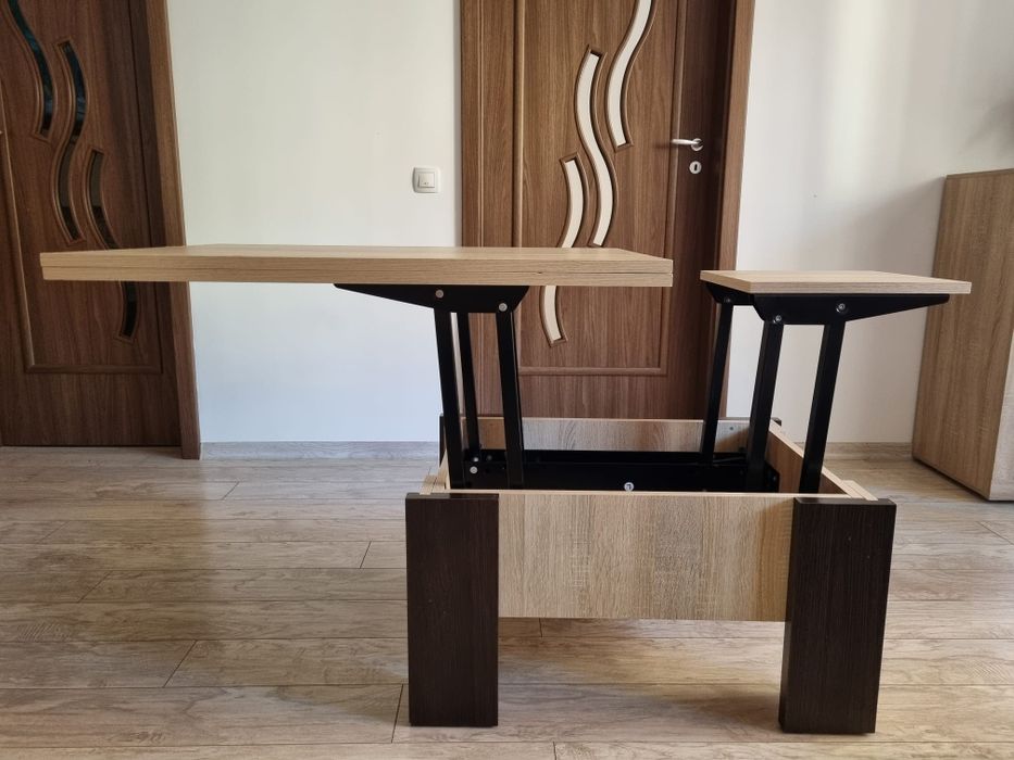 Masa extensibila pentru living - stejar sonoma si wenge