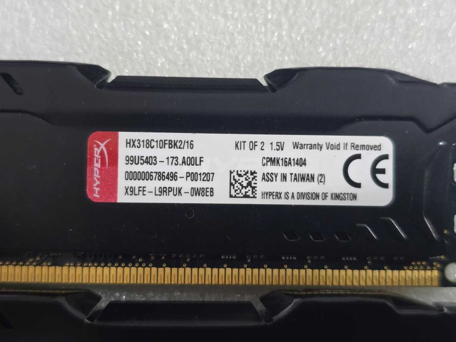Kit Memorii RAM Kingston HyperX Fury Black 16GB (2x8GB) DDR3 1866MHz CL10 DIMM HX318C10FBK2/16