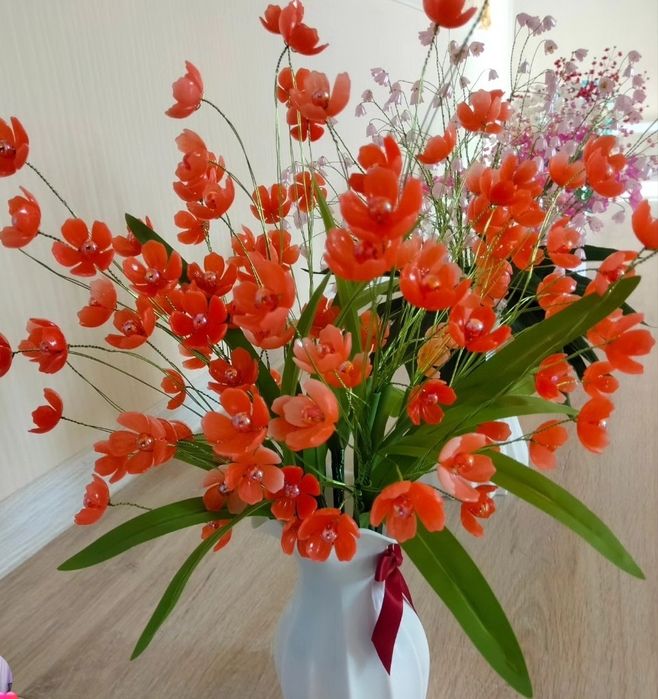 Бусины цветы на 8 марта