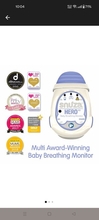 Dispozitiv monitorizare respiratie bebelusi Snuza® Hero MD
