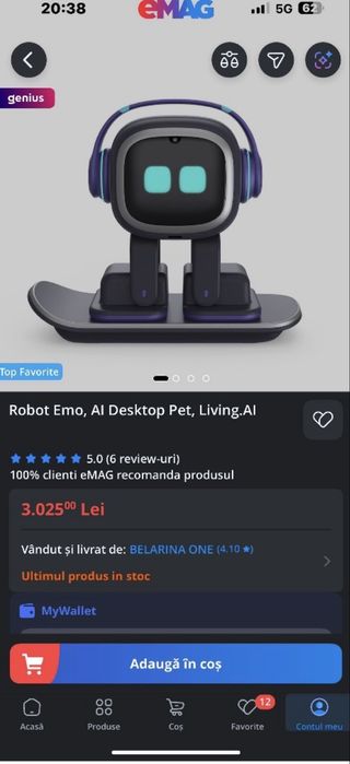 robot Emo AI living.ai emotional pet cu Chat GPT