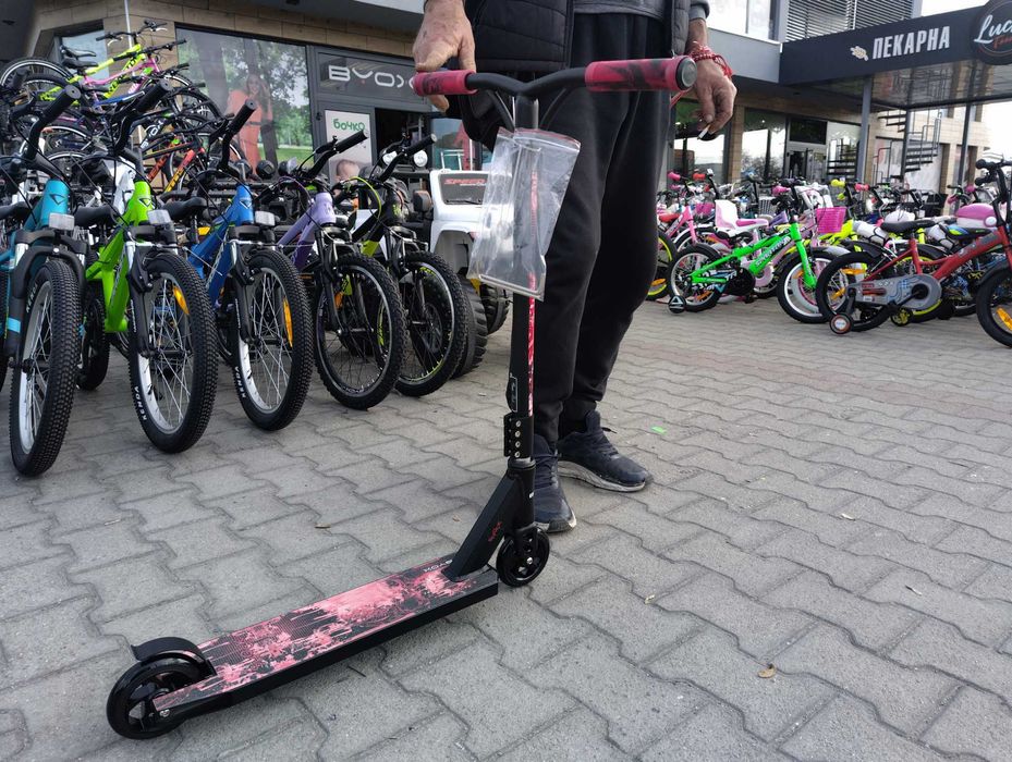 BYOX Детска тротинетка stunt SHOCK червен