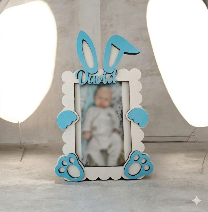 Decoratiuni personalizate lemn camera copilului nume si rama foto