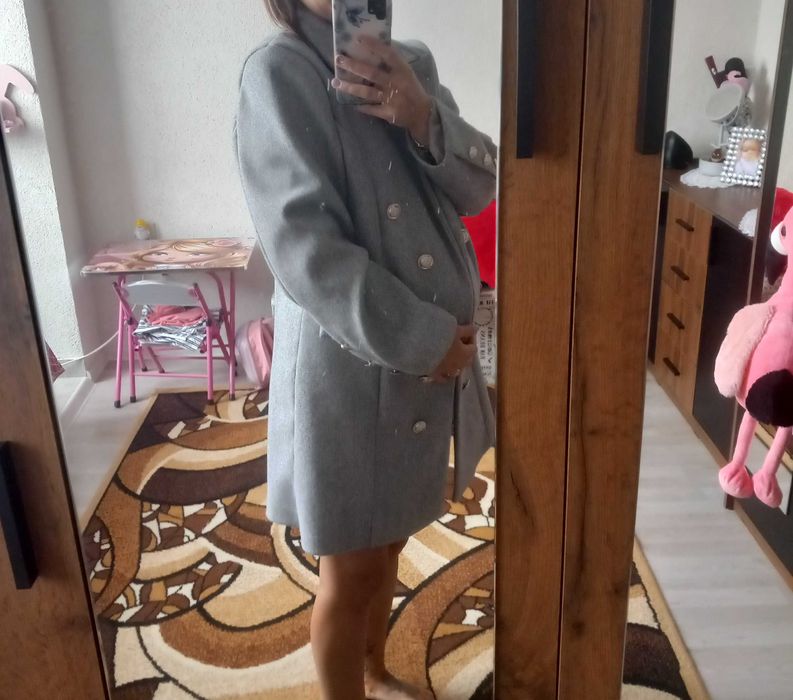 Дамско сиво палто