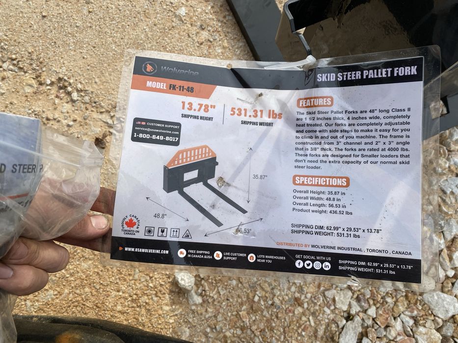 Вилици за Бобкат (мини челен товарач) 120см нови