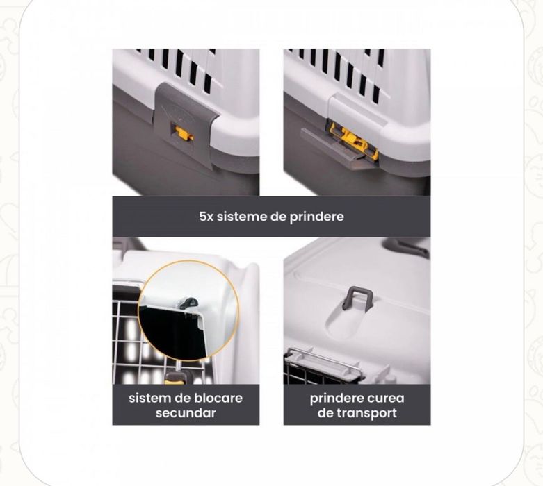 Cușcă transport câini pisici - Skudo nr. 4 - talie mică și medie