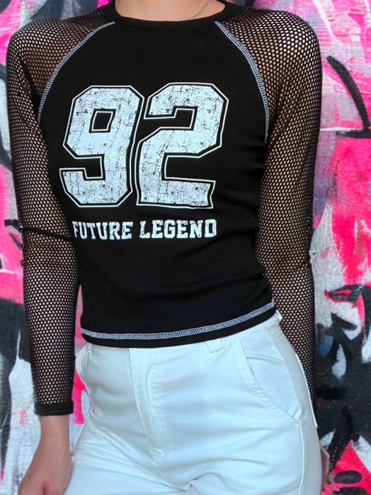 Женский черный лонгслив