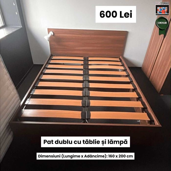 Pat Dublu Matrimonial cu Saltea - Box Spring Import Olanda - 160/180/200 cm