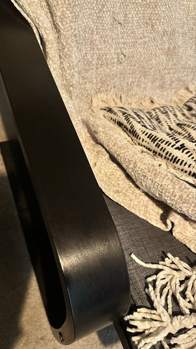 Fotoliu IKEA POÄNG – negru-maro / Hillared antracit