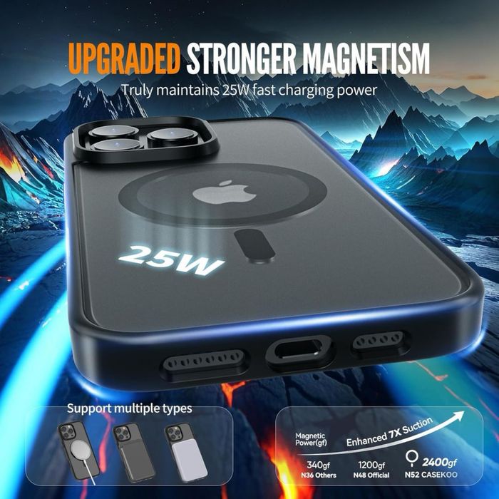 Husa iPhone 16 Pro MagSafe protecție completă cameră rezistent la șocuri – negru