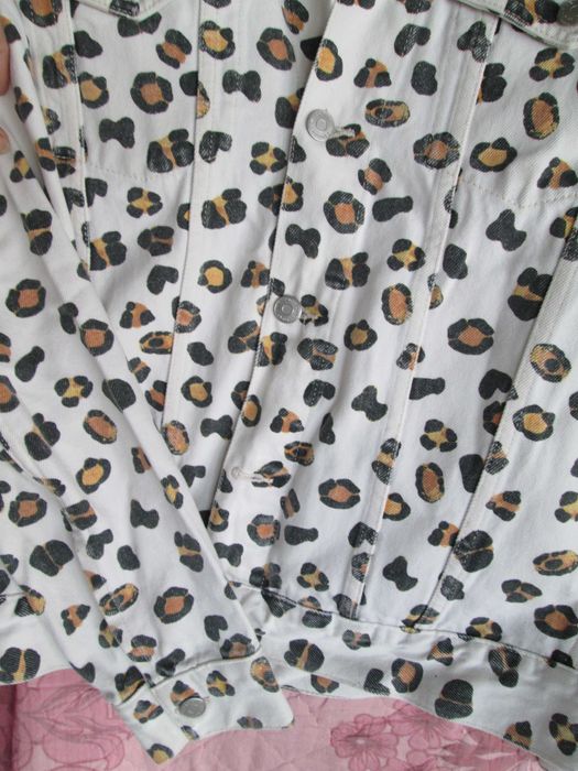 geaca jeans animal print M