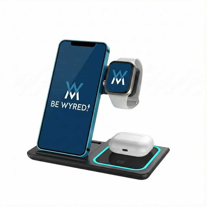 Statie Incarcare Wireless 3-in-1 Pliabila Wyred by Monga 15W Nou